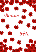 F&ecirc;te color&eacute;e avec des fleurs rouges pour Mamie